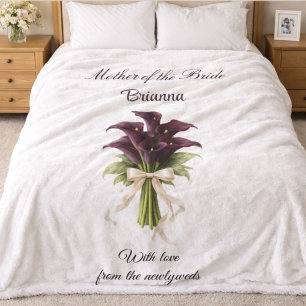 Mother of the Bride Calla Lily Wedding Party Gift Fleece Blanket