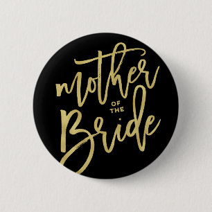 Mother Of The Bride Chic Gold Bridal Party Wedding 6 Cm Round Badge
