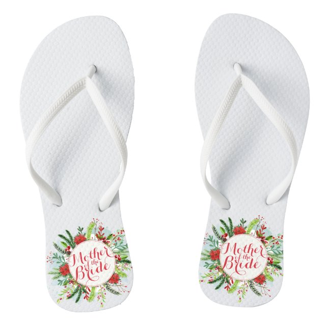 Mother of the Bride Christmas Wedding Flip Flops (Footbed)