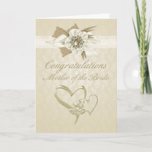Mother of the bride Congratulations card cream wit