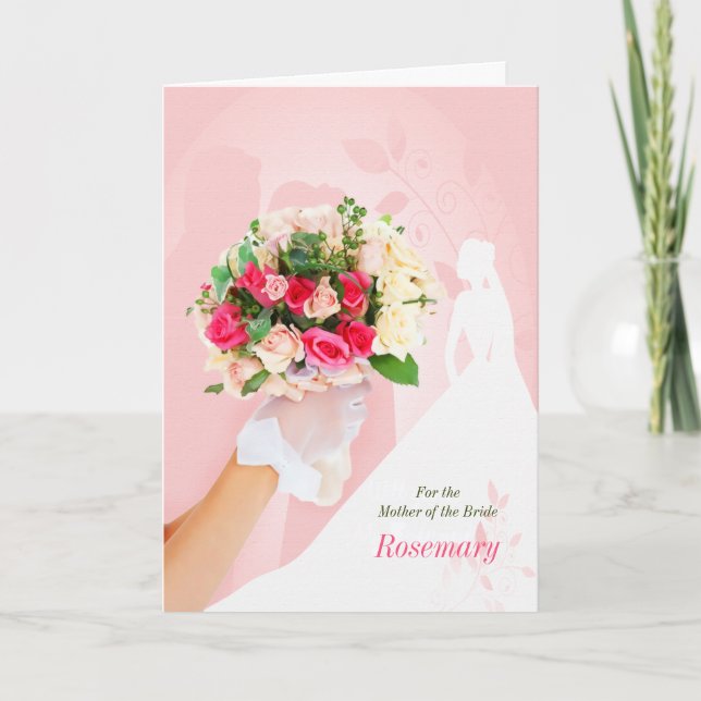 Mother of the Bride Congratulations in Pink Card (Front)