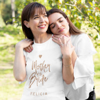 Mother of the bride copper glitter typography name
