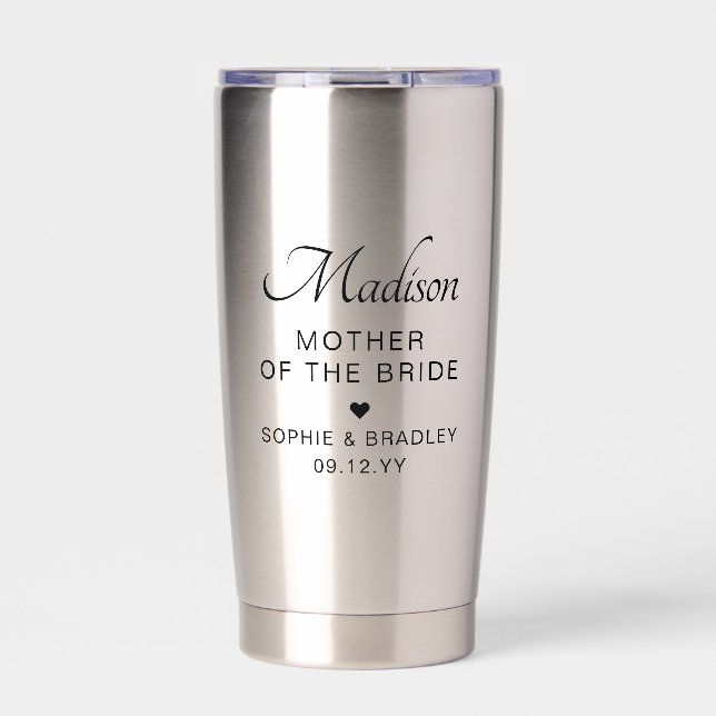 Mother of the Bride Custom Personalised Wedding Insulated Tumbler (Front)