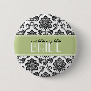 Mother Of The Bride Damask Button in Sage