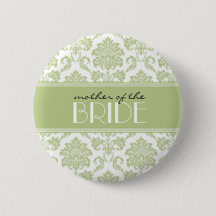 Mother Of The Bride Damask Button in Sage