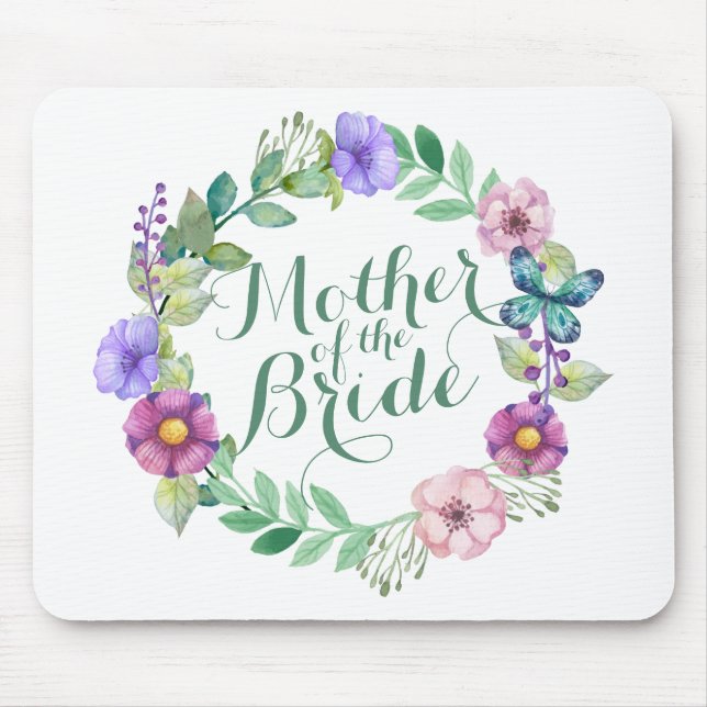 Mother of the Bride Elegant Floral Wedding Mousepa Mouse Mat (Front)