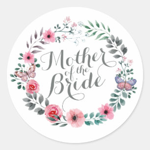 Mother of the Bride Elegant Floral Wedding Sticker