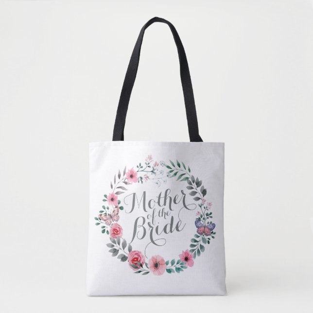 Mother of the Bride Elegant Floral Wedding Tote Ba Bag (Front)