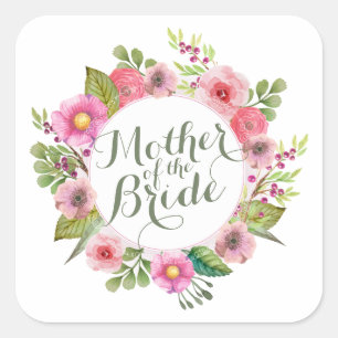 Mother of the Bride Elegant Wreath Sticker Seal