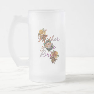 Mother Of The Bride Floral Frosted Glass Beer Mug