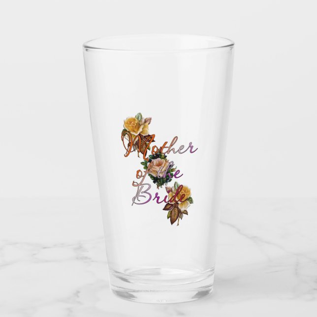 Mother Of The Bride Floral Glass (Front)