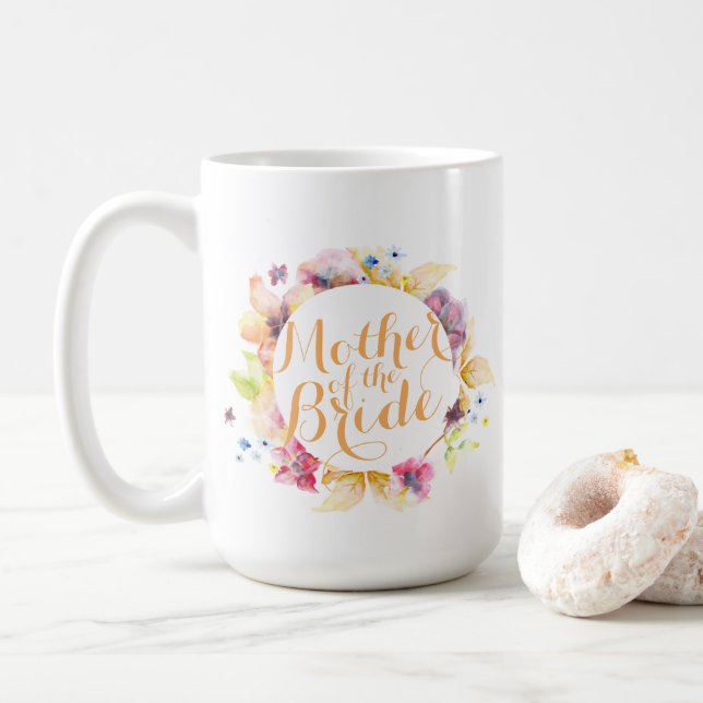 Mother of the Bride Floral Wedding Classic Mug (With Donut)