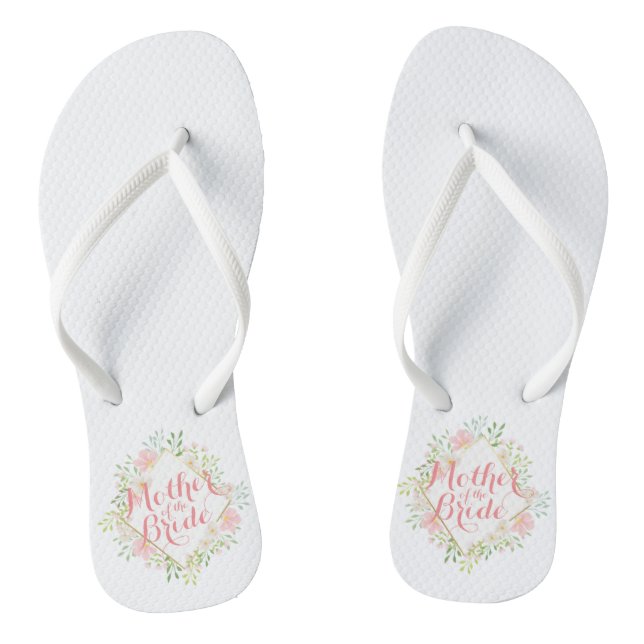 Mother of the Bride Floral Wedding Flip Flops (Footbed)