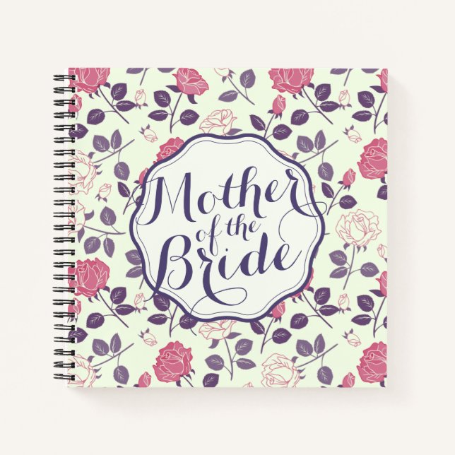 Mother of the Bride Floral Wedding Guestbook Notebook (Front)