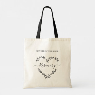 Mother of the Bride Floral Wildflowers Heart Tote Bag