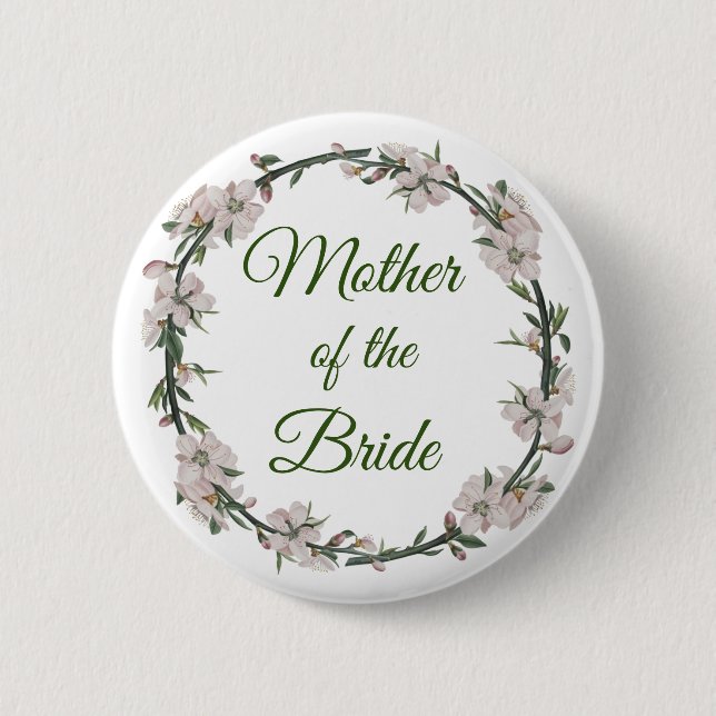 Mother of the Bride Floral wreath 6 Cm Round Badge (Front)
