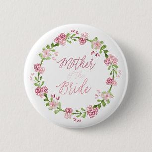 Mother of the Bride Flower Button Pin