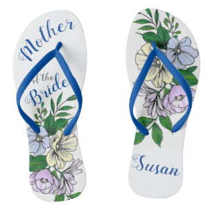 Mother of the Bride - flowers Flip Flops