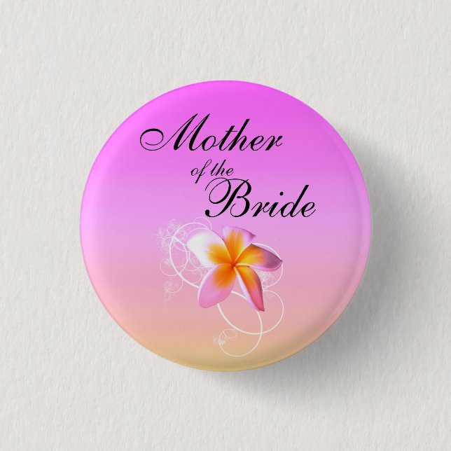 Mother of the Bride Frangipani Wedding Pin (Front)