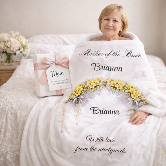 Mother of the Bride Freesia Wedding Party Gift  Fleece Blanket (Creator Uploaded)