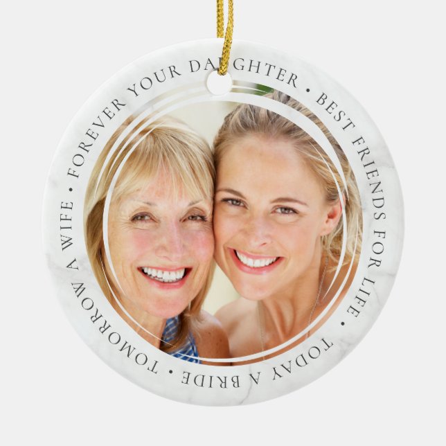 Mother of the Bride Gift Forever Your Daughter Ceramic Tree Decoration (Front)