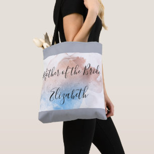 Mother of the Bride Gift Pink Blue Grey Elegant Tote Bag