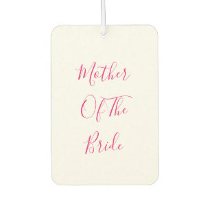 Mother Of The Bride Gift Wedding Favor Pink White Car Air Freshener