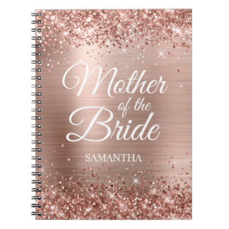 Mother of the Bride Glittery Rose Gold Foil Notebook