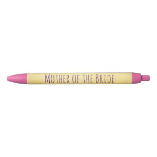 Mother of the Bride Gold and Pink Black Ink Pen