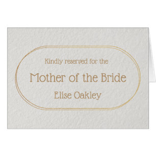 Mother of the Bride Gold and White Place Name