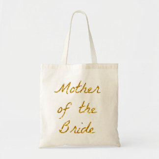 Mother of the Bride Gold Glitter Tote Bag