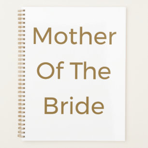 Mother Of The Bride Gold White Wedding Gift Favour Planner