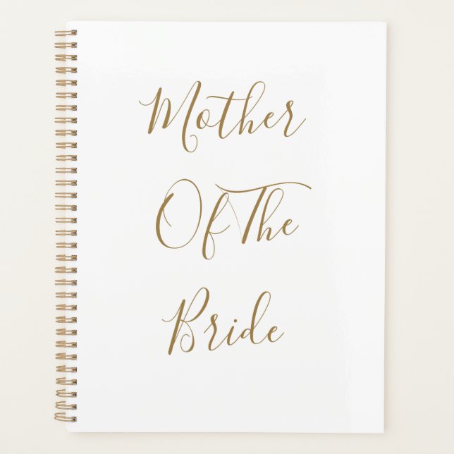 Mother Of The Bride Gold White Weddings Gift Favou Planner (Front)