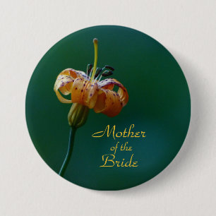 Mother of the Bride, Golden Lily Button Pin