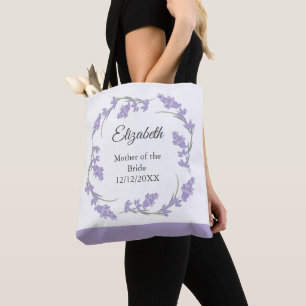 Mother of the Bride Groom Lavender Floral Wreath Tote Bag