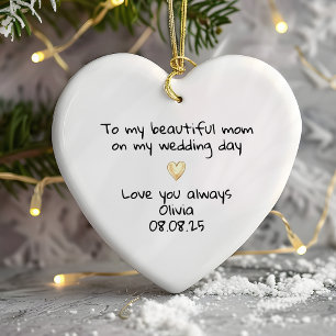 Mother of the Bride Heart Keepsake Ceramic Tree Decoration
