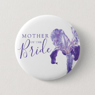 Mother of the bride iris purple wedding 6 cm round badge