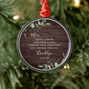 Mother of the Bride Keepsake  Metal Tree Decoration