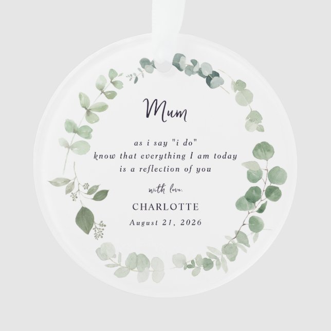 Mother Of The Bride Keepsake Ornament (Front)