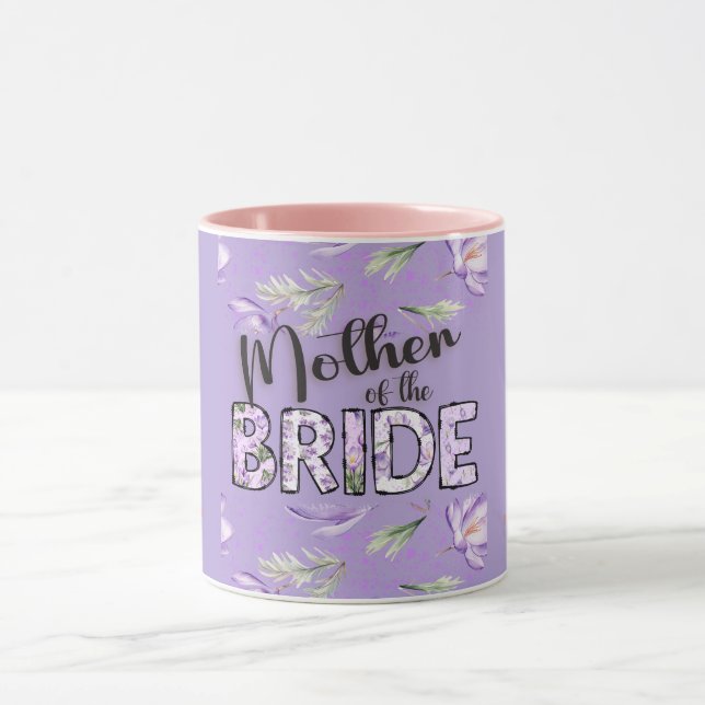Mother of the Bride Lavender Crocus Personalised Mug (Center)