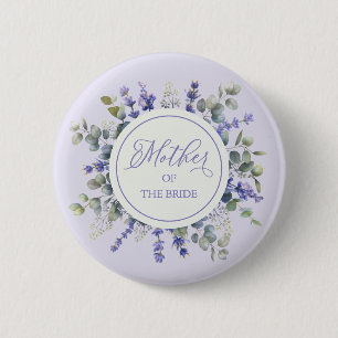 Mother Of The Bride Lavender Eucalyptus Framed 6 Cm Round Badge