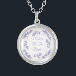 Mother of the Bride Lavender Floral Wreath  Silver Plated Necklace<br><div class="desc">Mother of the Bride Lavender Floral Wreath Silver plated necklace</div>