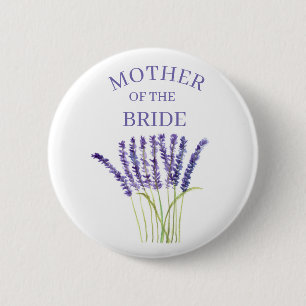 Mother of the bride Lavender Herb watercolor 6 Cm Round Badge