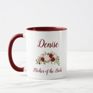 Mother of the Bride Marsala Pink Floral Wedding Mug