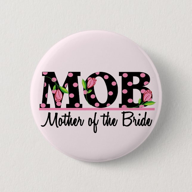 Mother of the Bride (MOD) Tulip Lettering 6 Cm Round Badge (Front)