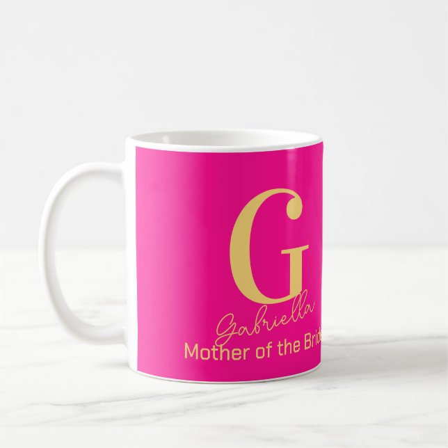 Mother of the Bride Modern Monogram Coffee Mug (Left)