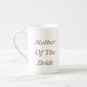 Mother Of The Bride Mum Gold White Gift Favour Bone China Mug