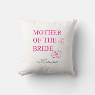 Mother Of The Bride Name Monogram Tropical Floral Cushion