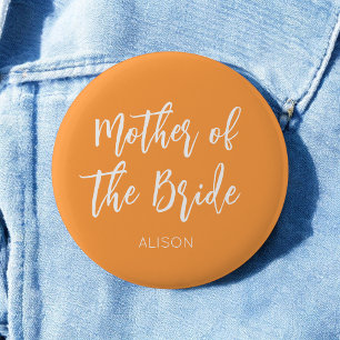 Mother of the Bride Orange White Fall 6 Cm Round Badge