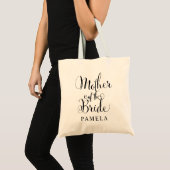 Mother of the Bride Personalised Black Script Tote Bag (Front (Product))